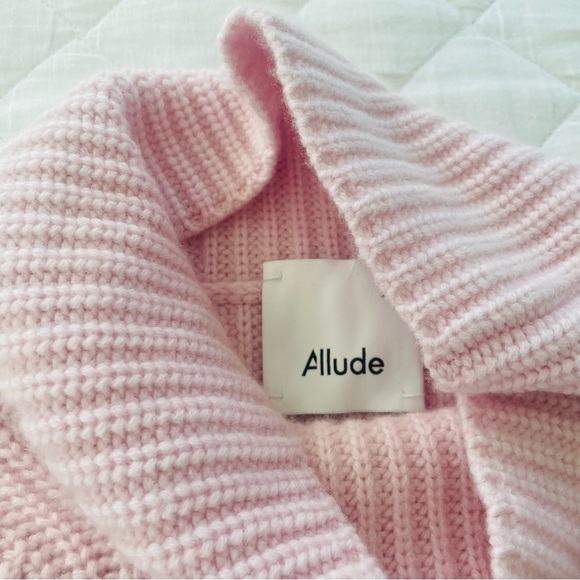 Allude 100% Cashmere Pink Turtleneck Sweater - Picture 7 of 9